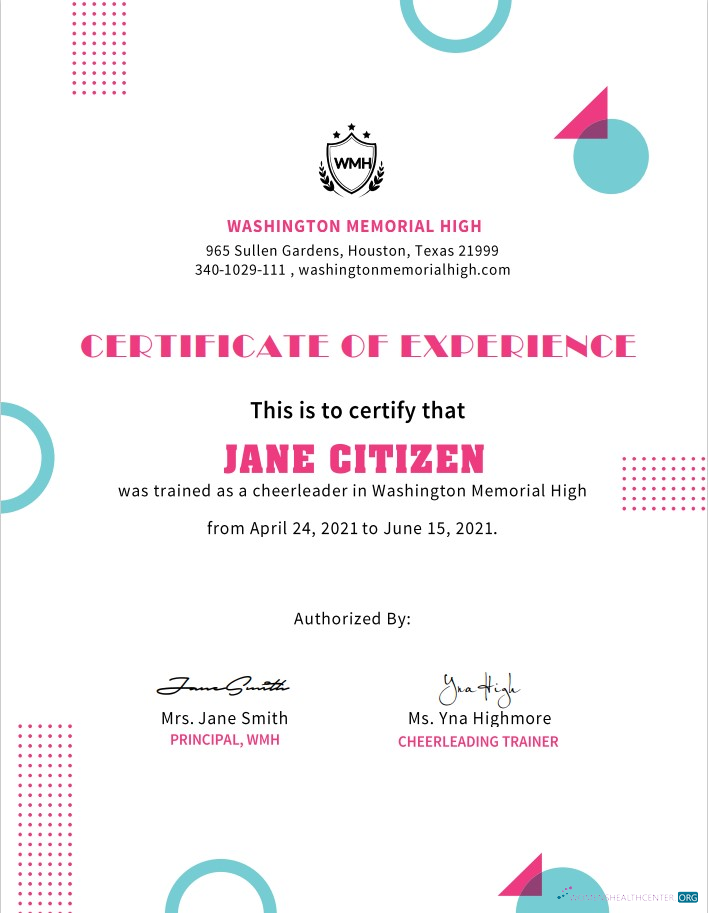 Download USA Cheerleader Cert Photoshop template